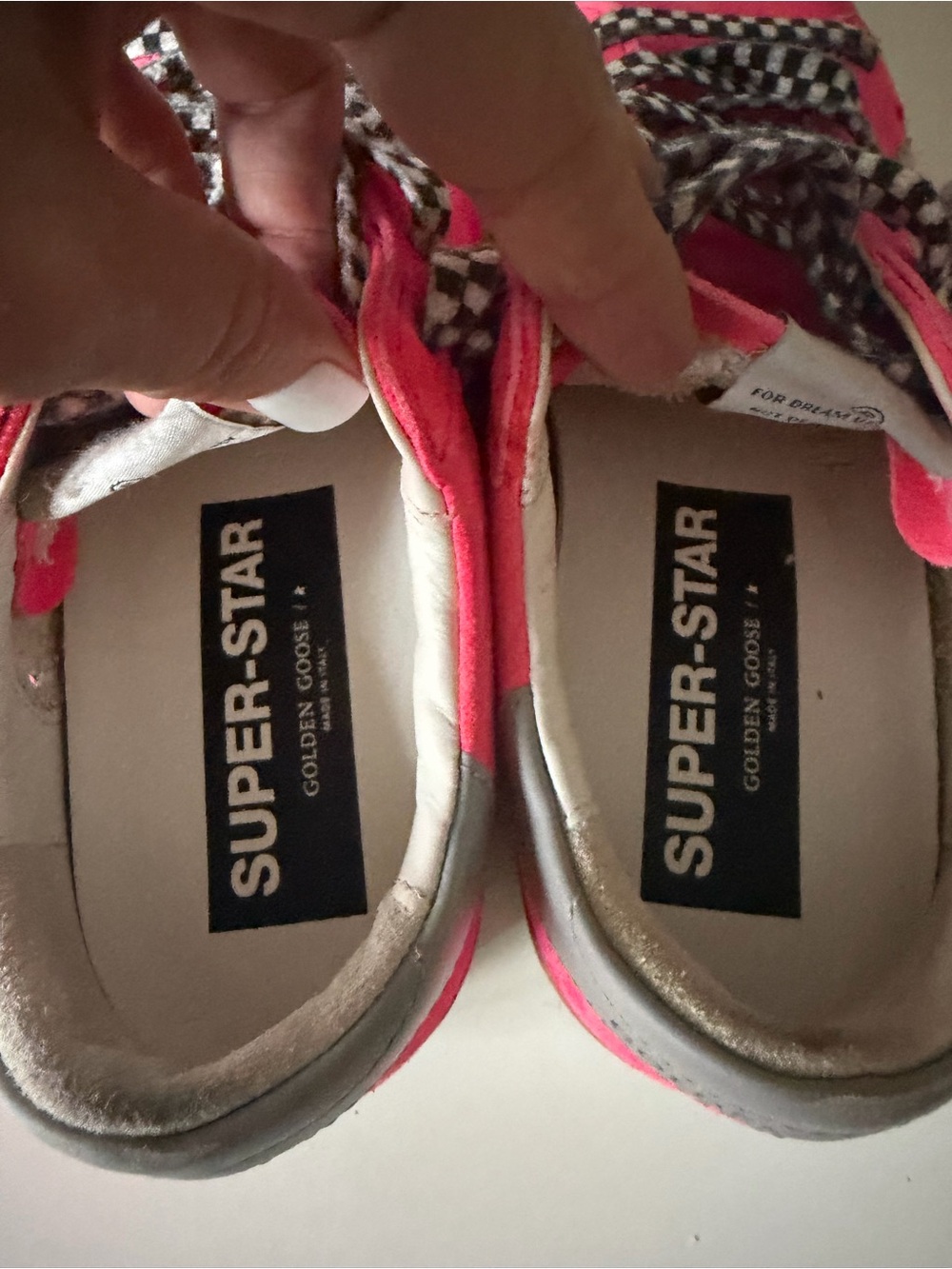 Golden Goose Hot Pink Suede Low-Top Sneakers with Grey Heel Tab - Picture 9 of 10